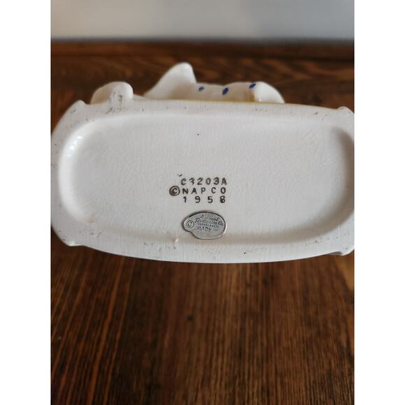 Vtg Napco Planter Pajama Boy Bottom Flap Open Polka Dot Elephant 1958 - Picture 3 of 3